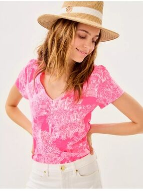 🆕💕🌴LILLY PULITZER 🌴ETTA B-NECK TOP/ROXIE PINK